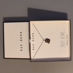 Rae Dunn JUST LOVE Sterling Silver Necklace Sterling Silver Gift Box